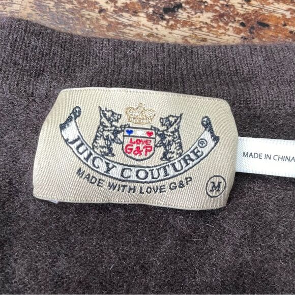 Juicy Couture Cashmere Chocolate Brown Sweater Dress 3/4 Sleeve Size Medium - Picture 4 of 6